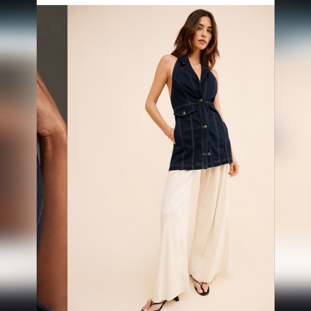 Pilcro Denim Halter Vest / Mini Dress